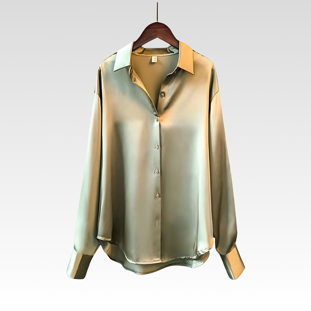 CLÉMENCE™ | Elegant Satin Blouse for Timeless Style