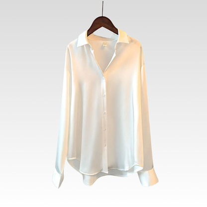 CLÉMENCE™ | Elegant Satin Blouse for Timeless Style