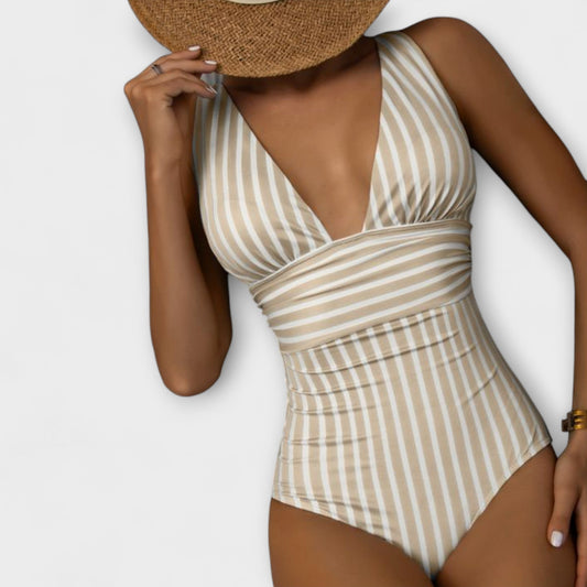 MIREILLE™ | Contouring Striped Swimwear