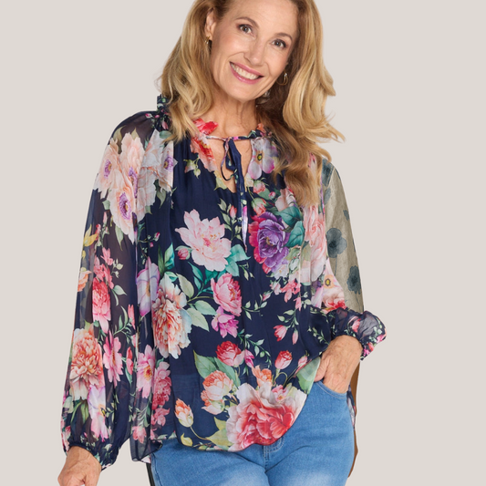 LIVIA™ | Elegant Floral Blouse for a Feminine Touch