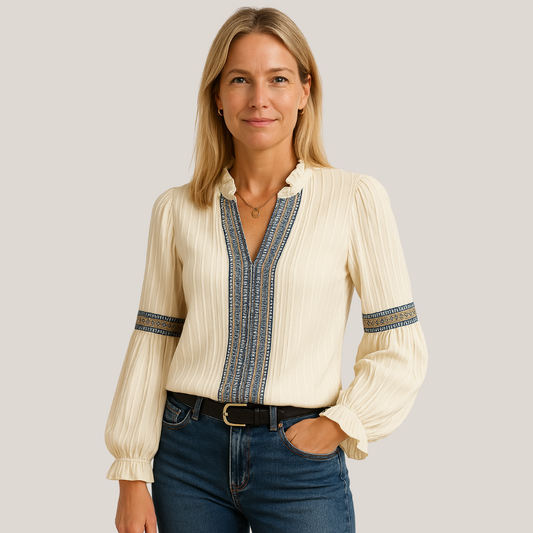 MAÏA™ | Elegant Lace Blouse with Tailored Fit