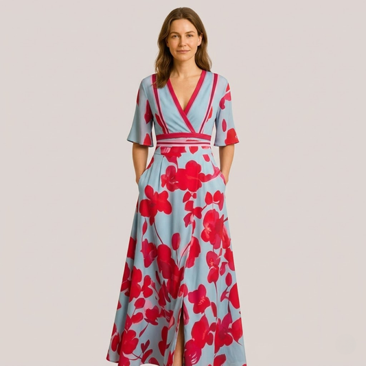 MAËRA™ | Sophisticated Floral Dress with Tailored Fit